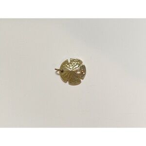 Vintage Gold Tone Sand Dollar Necklace Pendant Charm